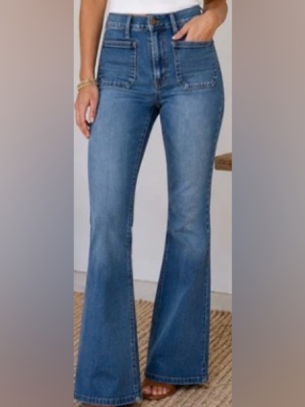 Gap 70’s Flared Leg High Rise Front Pocket Jeans: Size 29 (8)
